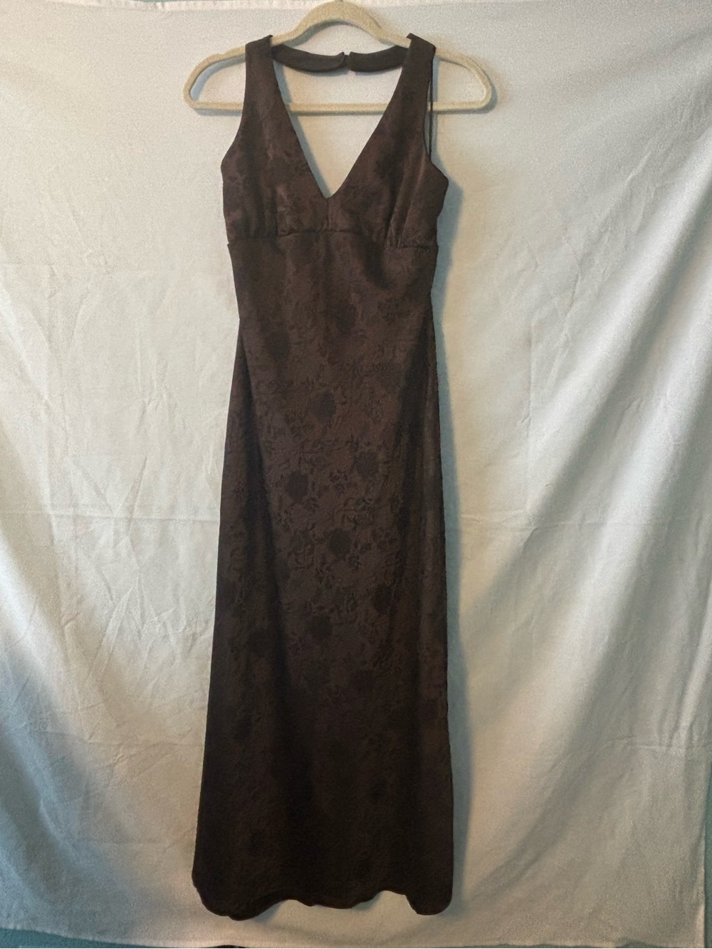 Park & Fifth Chocolate Brown Floral V-Neck Maxi Dress